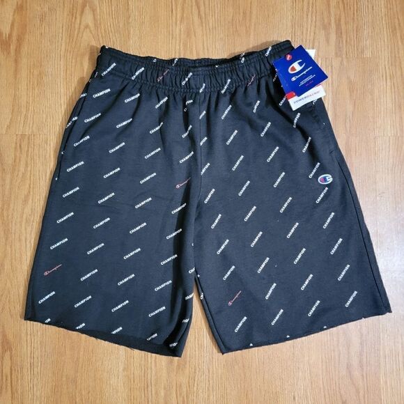 Champion Powerblend Reverse Weave AOP Printed Shorts Black White Men's Size M - Picture 2 of 5